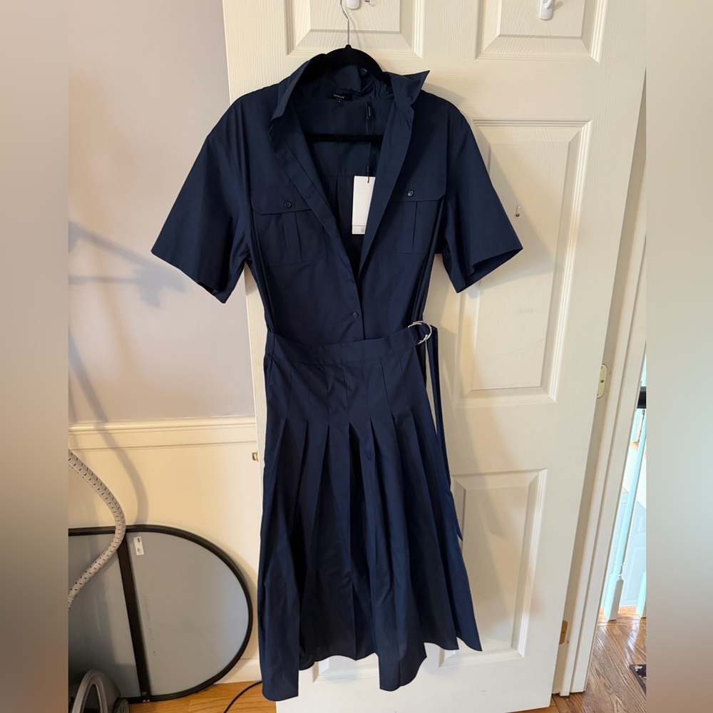 Theory NWT Cotton poplin Navy Dress